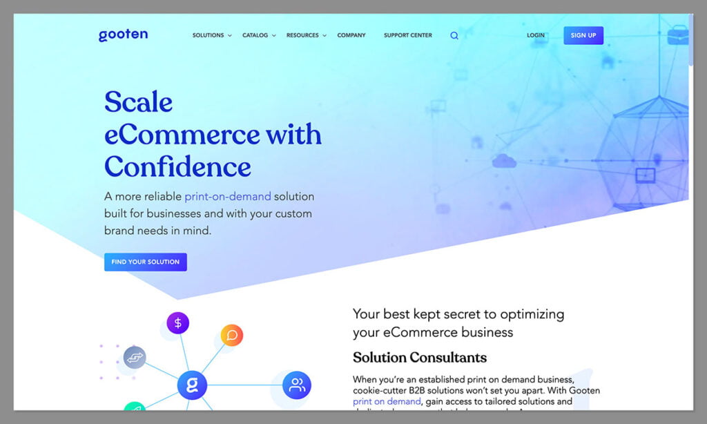 gooten homepage - best print on demand companies