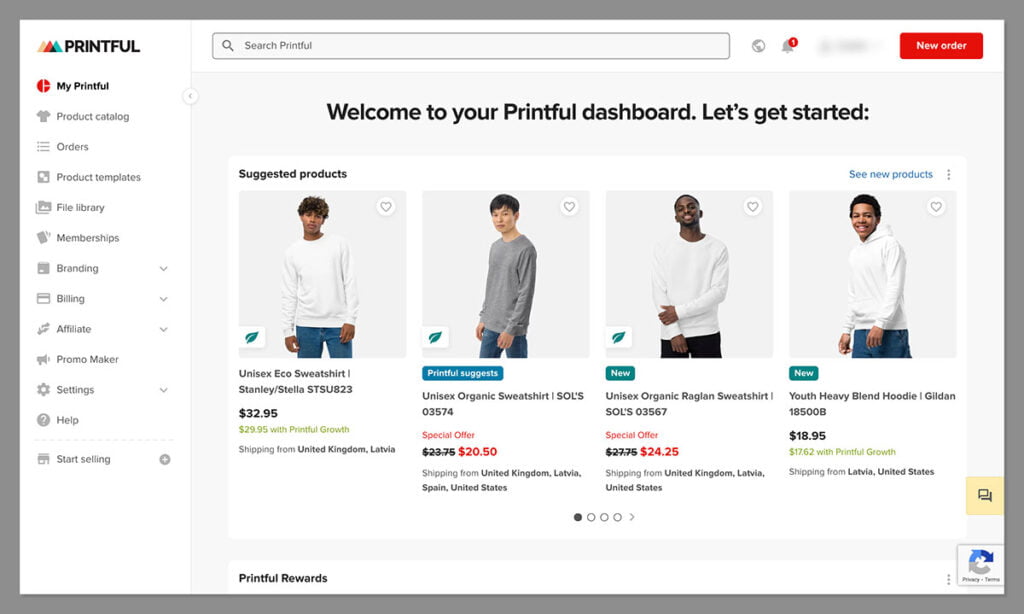 printful dashboard - printful vs printify