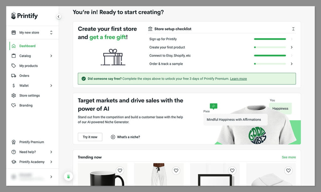 printify dashboard - printful vs printify