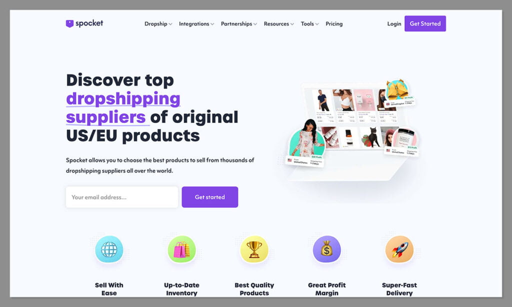 spocket homepage - fastest dropshipping suppliers