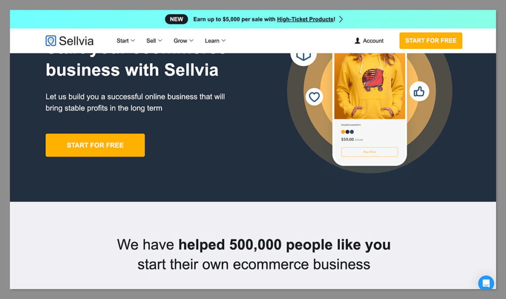 sellvia homepage