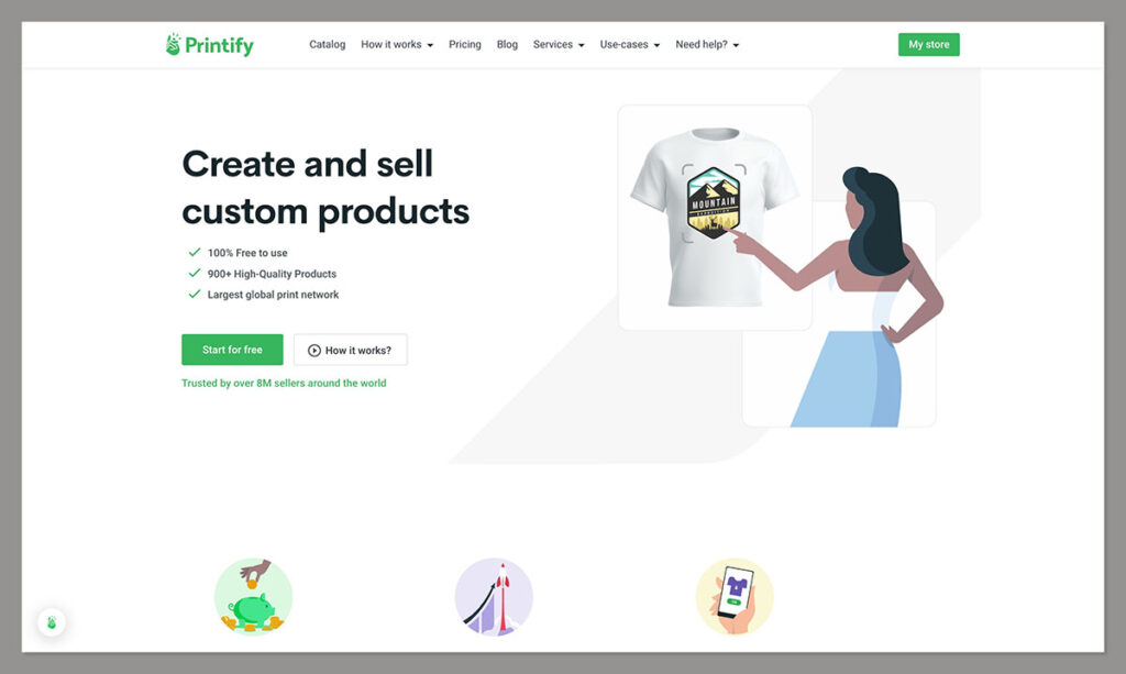 Printify homepage print on demand