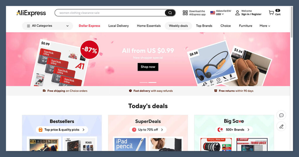 AliExpress Homepage