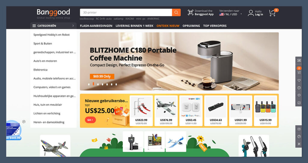 Banggood Homepage
