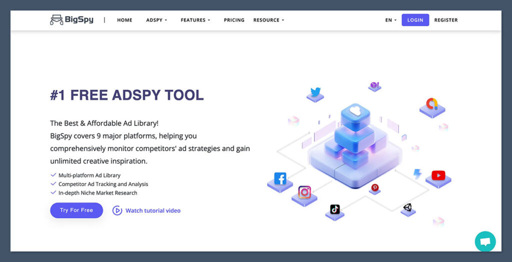 BigSpy Homepage