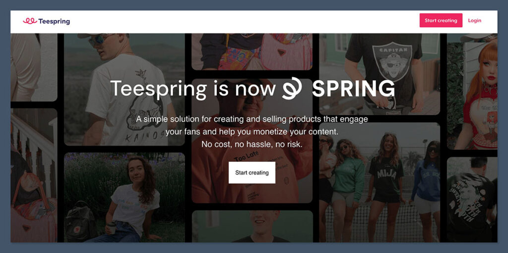 TeeSpring Homepage