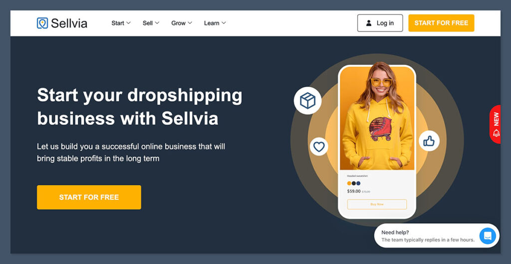Sellvia Homepage