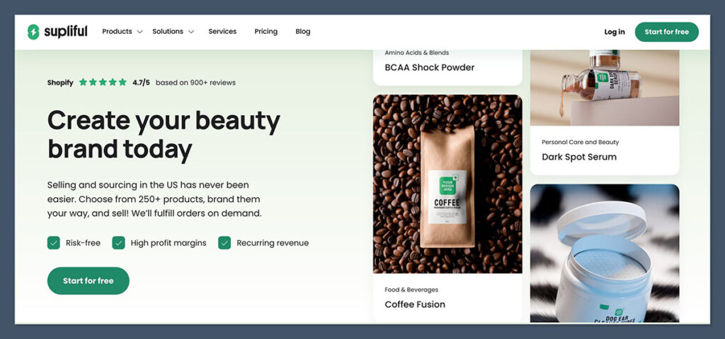 Supliful Homepage