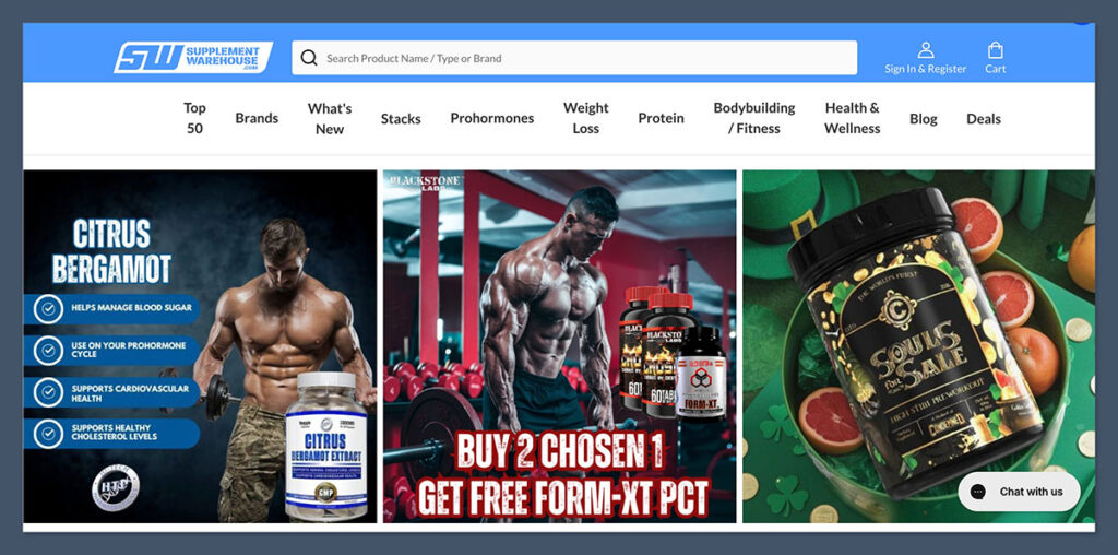 The Supplement Warehouse Homepage