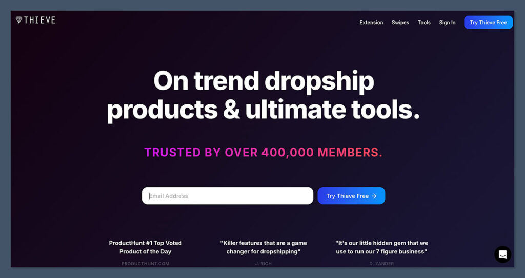 Thieve Homepage