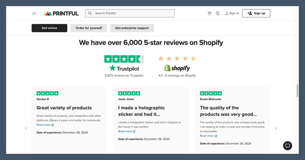 Printful product quality